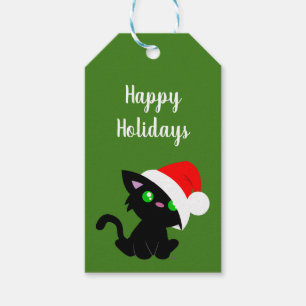 Black Holiday Kitty - Geschenketiketten Geschenkanhänger