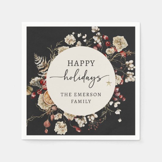 Black Holiday Napkins Serviette (Vorderseite)