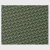 Black Holly Christmas Geschenkpapier (Flach)