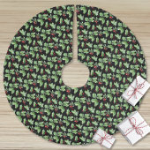 Black Holly Christmas Polyester Weihnachtsbaumdecke