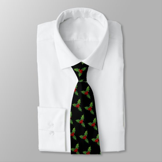 Black Holly Motif Krawatte (Gebunden)