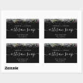 Black Holographic Glitzer Artisan Soap Label Rechteckiger Aufkleber (Blatt)