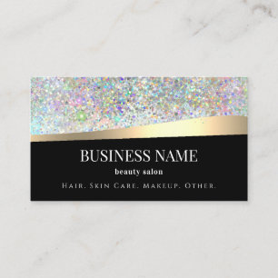Black Holographic Glitzer Beauty Gold Telefonnummerkarte