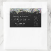 Black Holographic Glitzer Body Scrub Label Rechteckiger Aufkleber (Tasche)