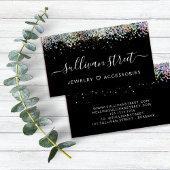 Black Holographic Glitzer Business Card Telefonnummerkarte