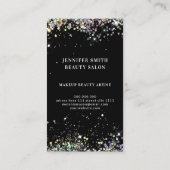 Black Holographic Glitzer Makeup Artist Gold Lips Visitenkarte (Rückseite)
