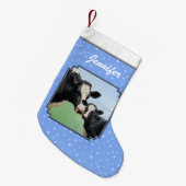 Black Holstein Cow & Niedlich Calf Kleiner Weihnachtsstrumpf (Vorderansicht (hängend))