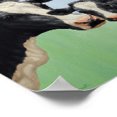 Black Holstein Cow & Niedlich Calf Poster (Ecke)