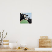 Black Holstein Cow & Niedlich Calf Poster (Küche)