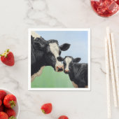 Black Holstein Cow & Niedlich Calf Serviette (Beispiel)