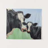 Black Holstein Cow & Niedlich Calf Wandteppich (Vorderseite (Horizontal))