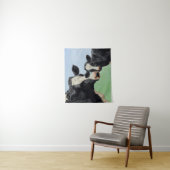 Black Holstein Cow & Niedlich Calf Wandteppich (Beispiel)