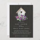 BLACK-HOLZ-BABY-SHOWER EINLADUNG (Vorderseite)