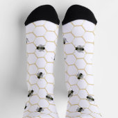 Black Honey Bee Honeycomb Design Socks Socken (Oben)