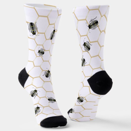 Black Honey Bee Honeycomb Design Socks Socken (Gewinkelt)