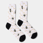 Black Honey Bee Honeycomb Design Socks Socken (Rechts)