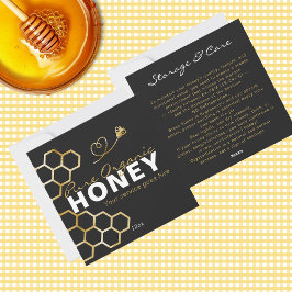 Black Honey Bees Honeycomb Product Care Insert Feiertagskarte