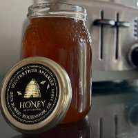 Black Honey Jar Label (Vintag Skep) Punktierte Gre