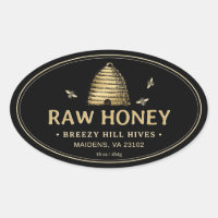 Black Honey Label Gold Skep Bienen doppelte Grenze