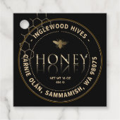Black Honey Label mit Honeycomb-Muster (Vorderseite)
