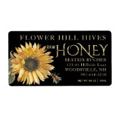 Black Honey Label Sonnenblume Biene Metallic Gold (Vorne)