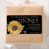 Black Honey Sonnenblume mit Bienengold auf schwarz (Insitu)