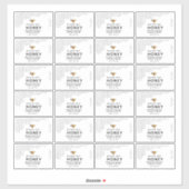 Black Honeycomb Transparentes Honey Bee Label 8x5c (Blatt)