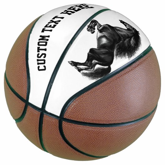 Black Horse Basketball mit benutzerdefiniertem Tex (angewinkelt)