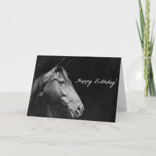 Black Horse Birthday Grunge Karte