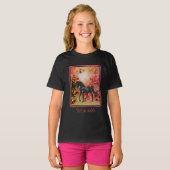 Black Horse Blume Fantasy Art Personalisiert T-Shirt (Vorne ganz)