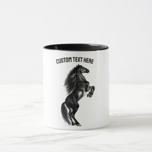 Black Horse Coffee Tasse mit benutzerdefiniertem T (Zentrum)
