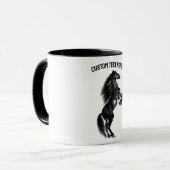 Black Horse Coffee Tasse mit benutzerdefiniertem T (Vorderseite Links)