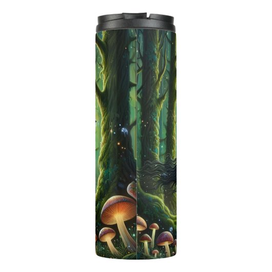 Black Horse Enchanted Forest Mushrooms Thermosbecher (Rückseite)