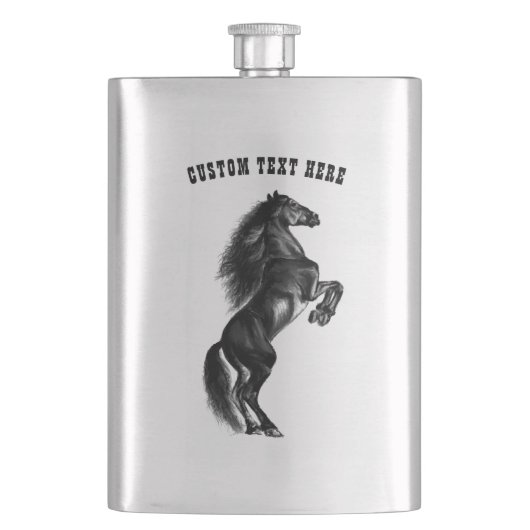 Black Horse Flask Geschenk mit benutzerdefiniertem Flachmann (Vorderseite)