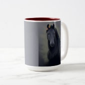 Black Horse Friesian - Coffee Tasse, Cup Zweifarbige Tasse (VorderseiteRechts)