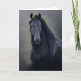 Black Horse Friesian - Grußkarte Ankündigung