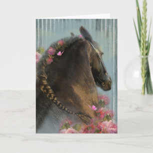 Black Horse Friesian - Grußkarte Dankeskarte