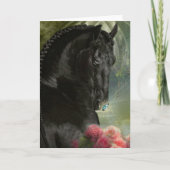 Black Horse Friesian - Grußkarte Dankeskarte (Vorderseite)