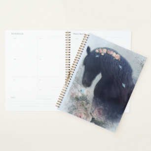 Black Horse Friesian Horse - Kalender, Planer
