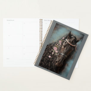 Black Horse Friesian Horse - Kalender, Planer
