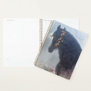 Black Horse Friesian Horse - Kalender, Planer