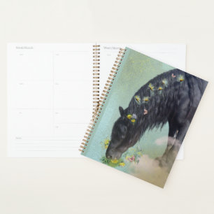 Black Horse Friesian Horse - Kalender, Planer