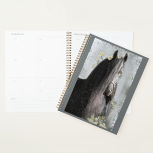 Black Horse Friesian Horse - Kalender, Planer