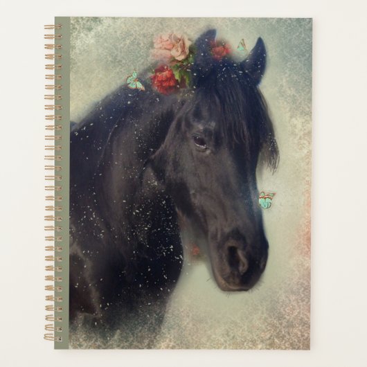 Black Horse Friesian Horse - Kalender, Planer (Vorderseite)