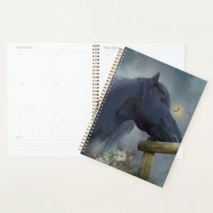 Black Horse Friesian Horse - Kalender, Planer