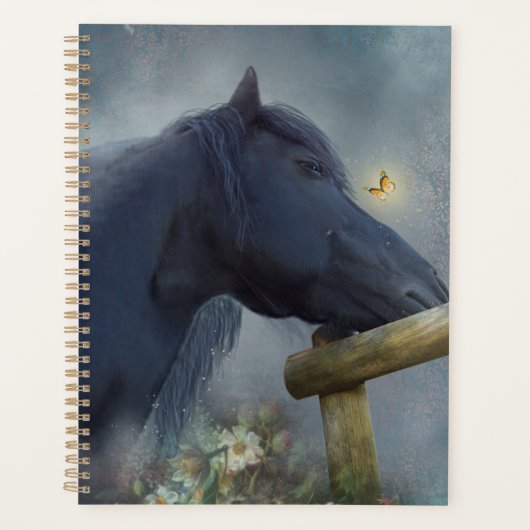 Black Horse Friesian Horse - Kalender, Planer (Vorderseite)