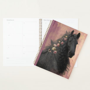 Black Horse Friesian Horse - Kalender, Planer