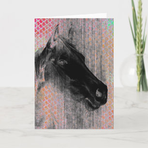 Black Horse Geburtstag Karte