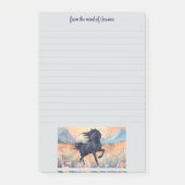 Black Horse Girl Wildblume Personalisiert Slogan Post-it Klebezettel (Vorderseite)