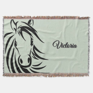 Black Horse Head Green Decke